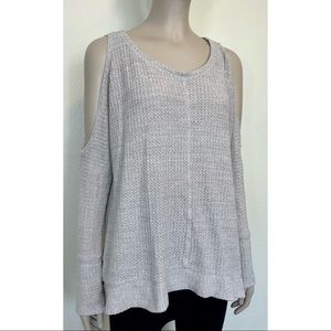 Signify Grey Knit Cold Shoulder Top